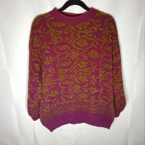 Men's Vintage Qua Dro Large Wool Knit Sweater Made in Italy
